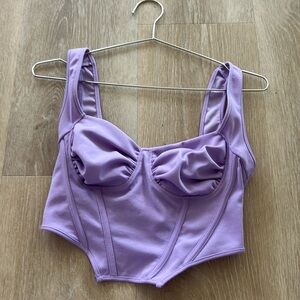 Purple lavender bustier tank top medium
